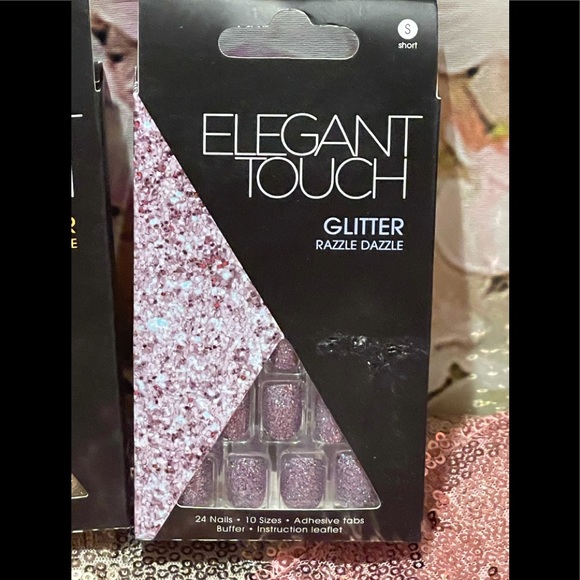 Elegant Touch Glitter, Press-On False Nails 2 Pack - Picture 2 of 8